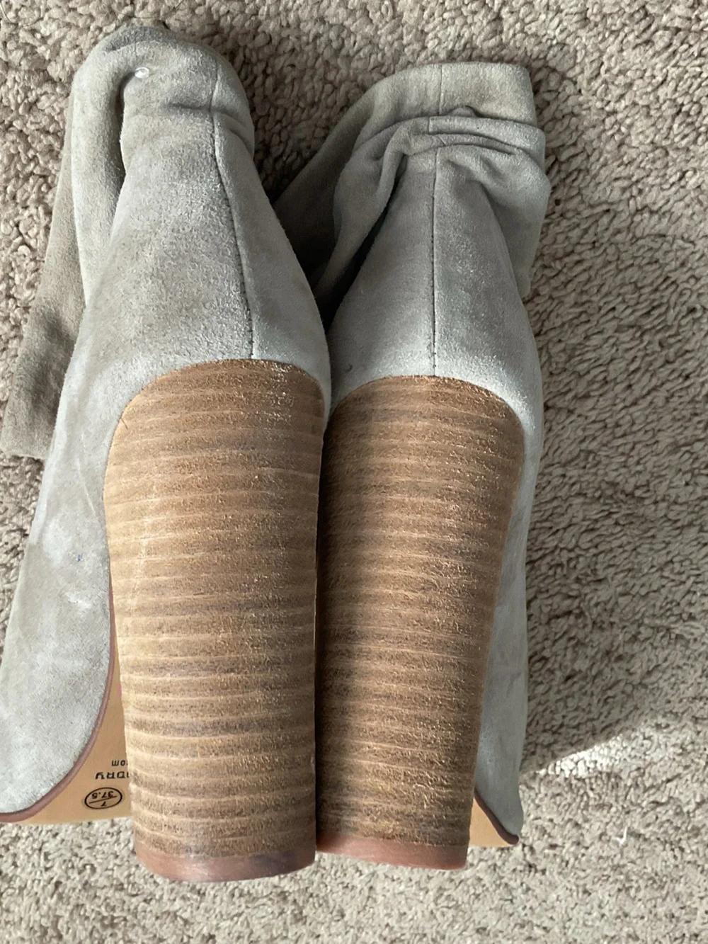 Chinese Laundry Women's Suede Peep-Toe Slouch Booties - Light Taupe